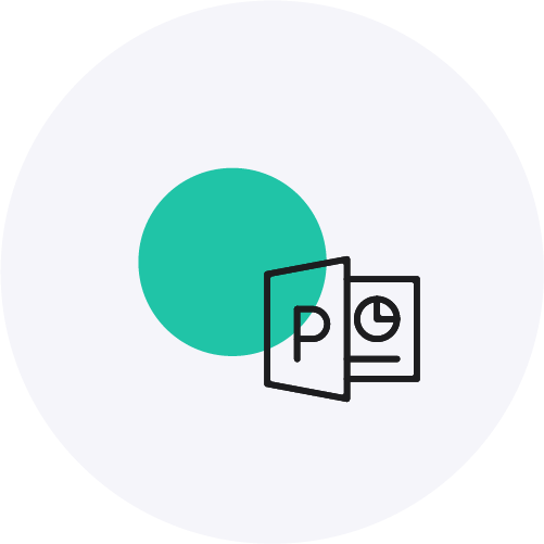 PowerPoint Präsentation für analoges Marketing mit Diagramm-Symbol